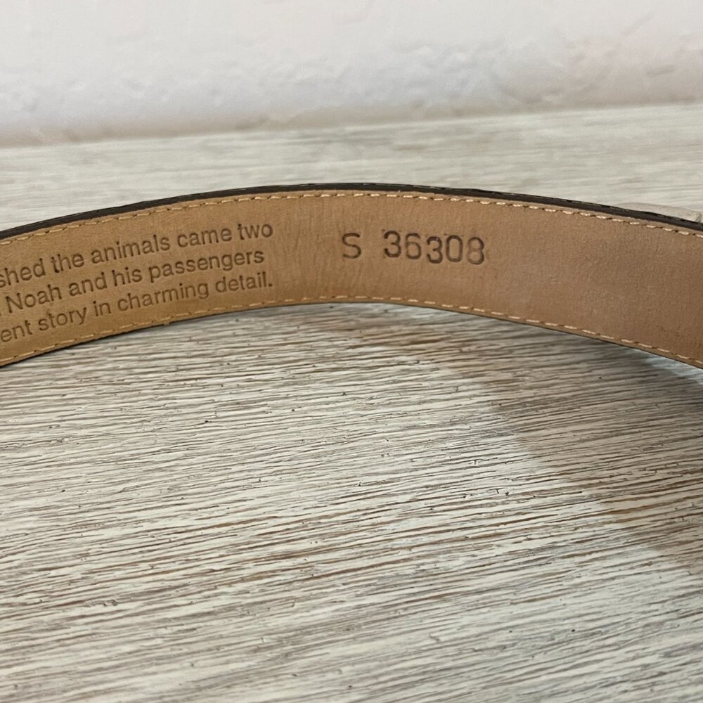 Vintage Brighton Belt Noah's Ark Museum Brown Leather Silver 36308 1995 Small - Picture 13 of 13